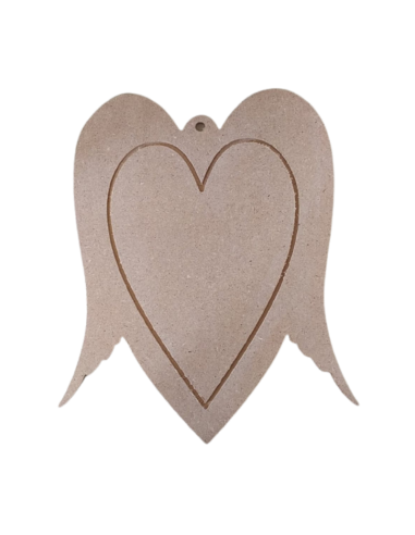 Πλαίσιο καρδιά με φτερά MDF 21Χ25,5 εκ κωδ 1-04-0237