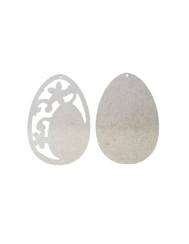 Αβγό διπλό κρεμαστό με αβγό και λουλούδια MDF 12Χ16εκ Χτύπα Ξύλο 3-04-1216-261